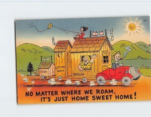 Postcard No Matter Where We Roam, It's Just Home Sweet Home!, Comic Art Print