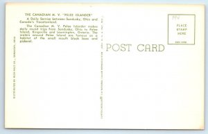 Canadian Ferry M.V. PELEE ISLANDER from Sandusky to Ontario c1960s Postcard