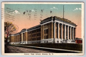 Albany High School, Albany New York, Antique 1921 Chas. E. Hughes Postcard