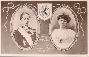 RPPC ROYALTY SPAIN King Alonso XIII and Queen Ena, ca. 1910 Tuck, Royal Marriage