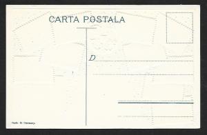 ROMANIA Stamps on Postcard Embossed Shield Map Unused c1910s