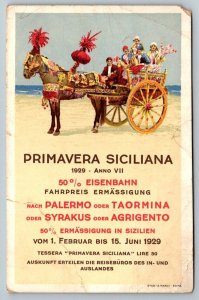 Primavera Siciliana  Italy   Postcard  1929