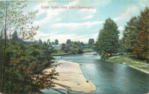 Postcard Washington Lake Cedar River Portland AYPE Seal 1909  23-8700