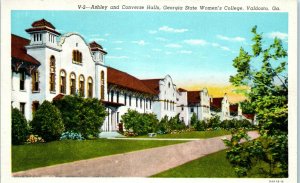 1930s Ashley & Converse Halls Georgia State Women's College Valdosta GA Postcard