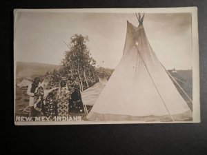 Mint Postcard RPPC USA NM New Mexico Indians Native Americans Teepee