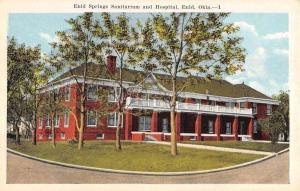 Enid Oklahoma Springs Sanitarium Hospital Antique Postcard K103658