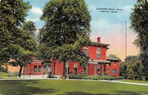 ADRIAN, Michigan MI    EASTERN STAR VILLA ~Orphanage?   1940 Vintage Postcard