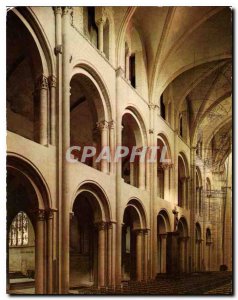 Postcard Moderne Caen Abbaye aux Hommes Eglise Saint Etienne Romanesque nave ...