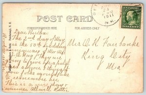 RPPC 1911  High Street  Peterborough  New Hampshire  Postcard