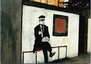 Banksy Art Smash The System Near Arsenal Postcard BS.29