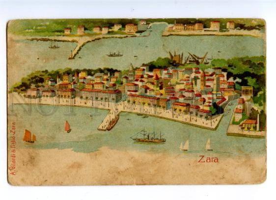 174105 CROATIA ZARA Zadar view Vintage litho postcard