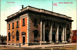 United States Post Office Building South Omaha Nebraska NE 1909 DB Postcard P9