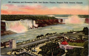 Canada Niagara Falls Oak Garden Theatre American and Horseshoe Falls Curteich