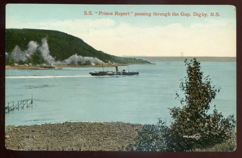 h1039 - DIGBY NS Postcard 1910s Steamer PRINCE RUPERT