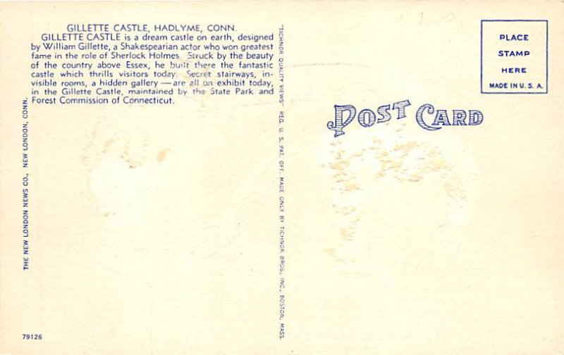 Gillete Castle  Hadlyme CT 