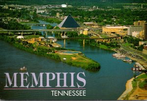 Tennessee Memphis Riverfront Aerial View 1996