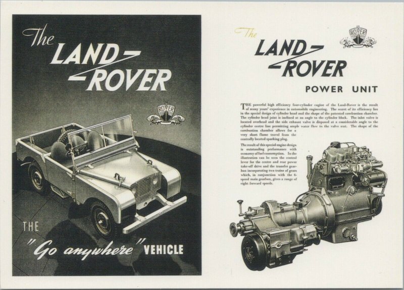 Advertising Postcard - Road Transport, The Land Rover Power Unit  RR13645 