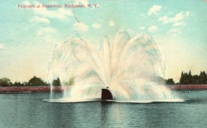 Vintage Postcard 1909 Fountain & Reservoir Highland Park Rochester New York NY