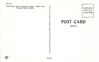 US Niagara Falls, New York. Illuminated Horseshoe Falls, Canada