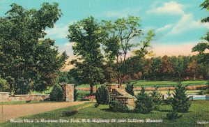 USA Meramec State Park US Highway 66 near Sullivan Missouri Linen Postcard 08.14