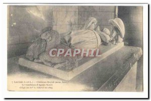 Loches Old Postcard Chateau Royal Tomb of & # 39Agnes Sorel erected in the 15...