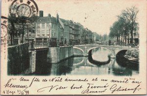 Netherlands Den Haag The Hague Spui Vintage Postcard C070