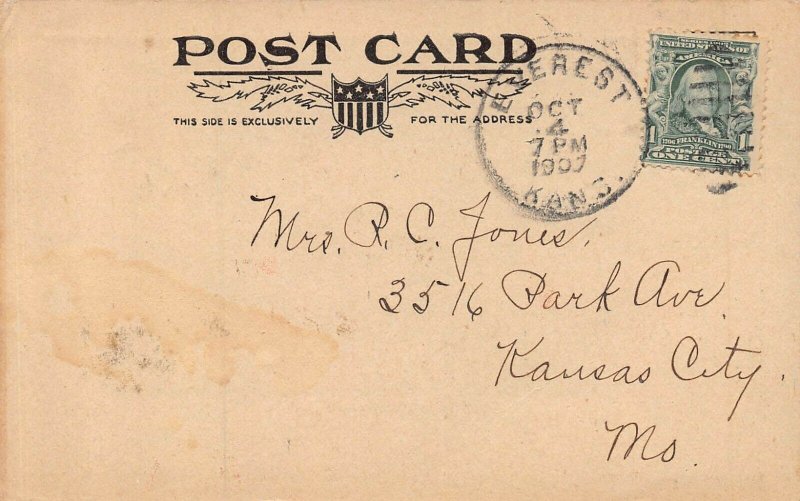 GEE! IT'S GREAT TO BE RICH~MAN SITTING IN A PILE OF COINS MONEY~1907 POSTCARD