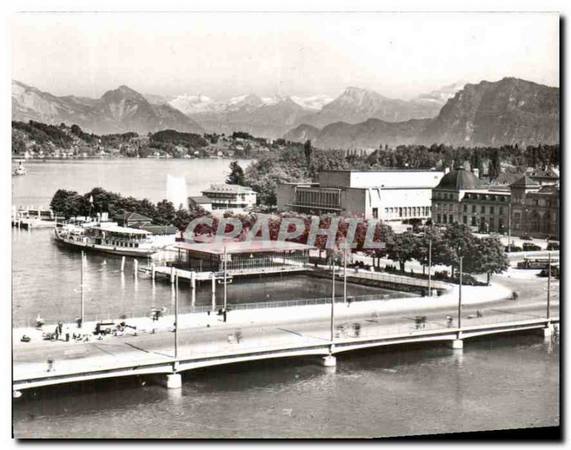 Modern Postcard Luzern mit Alpen