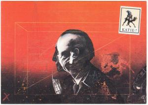 Duchamp Disguised as Cardinal Richelieu by Nick Bantock Collage Art Postcard