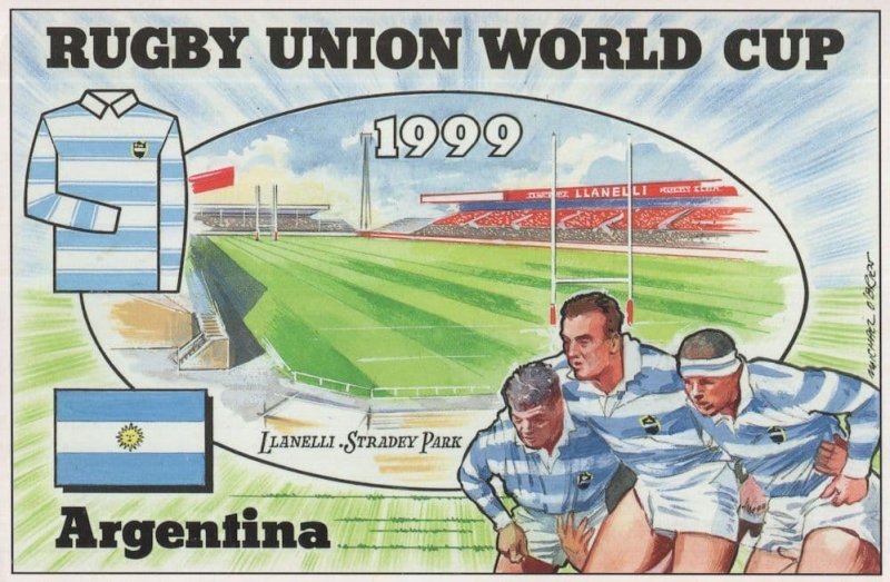 Argentina Team Rugby Union World Cup Postcard