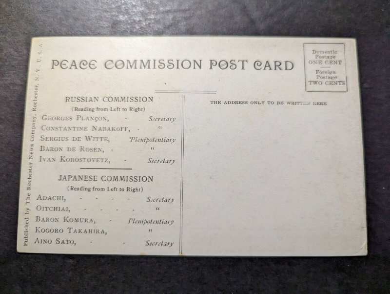 Mint Russo Japanese War Peace Commission Postcard RPPC