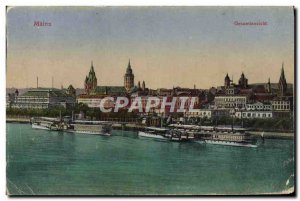 Old Postcard Mainz Gesamtansicht Boat