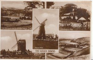 Sussex Postcard - View of The Sussex Downs - Real Photograph - Ref ZZ4239