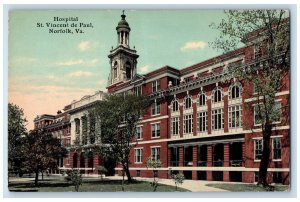 Frontview Of Hospital St. Vincent De Paul Norfolk Virginia VA Vintage Postcard 