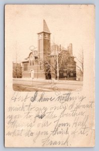 K1/ Glendale Ohio RPPC Postcard c1910 Cincinnati Town Hall of Glendale 461