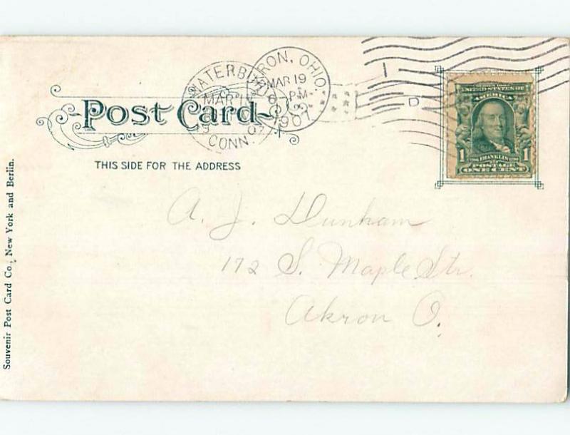 Pre-1907 POST OFFICE Waterbury Connecticut CT A3594