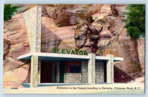 Chimney Rock North Carolina NC Postcard Entrance To The Tunnel Leading Elevator
