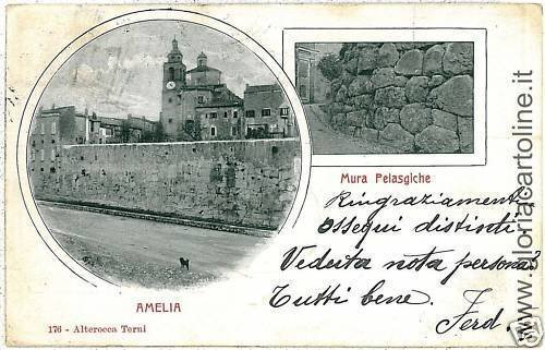 04046 VINTAGE POSTCARD: TERNI --- AMELIA - PELASGIC WALLS-
