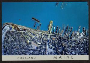 ME Aerial View of the Old Port in PORTLAND MAINE PC Postcard Harbor