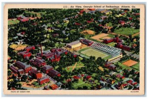 c1940 Air View Georgia School Exterior Town Technology Atlanta Georgia Postcard