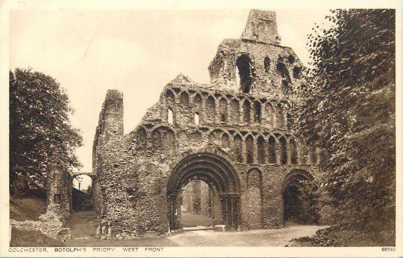 Lot 7 postcards Colchester Botolph `s Priory architecture