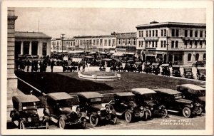 View of Cars Parked on Fourth Street, Santa Rosa CA Vintage Postcard Y70