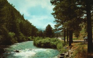 Postcard Stream Running Along The Big Thompson Canyon Approaching Estes Park CO