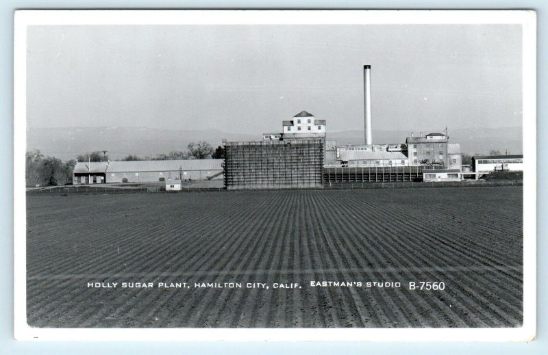 RPPC HAMILTON CITY, CA ~ HOLLY SUGAR PLANT 1963 Glenn County Eastman Postcard