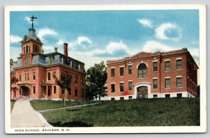 Ashland New Hampshire~Victorian High School & Grammar School~1920s Postcard