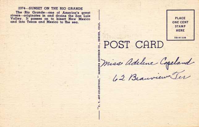 Sunset on the Rio Grande River - Texas - Linen