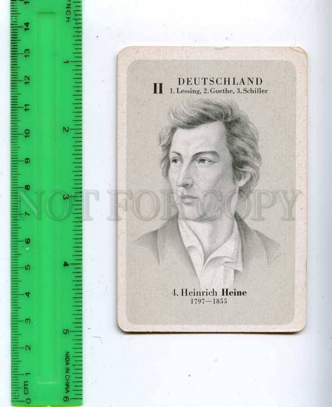 222906 Heinrich HEINE Famous German POET vintage playing CARD