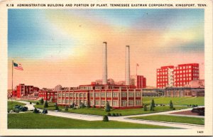 Linen Postcard Admin Building & Plant Tennessee Eastman Corporation Kingsport