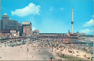 Birds Eye View Tussauos Wax Museum Beach Swimming Steel Pier VTG Postcard UNP 