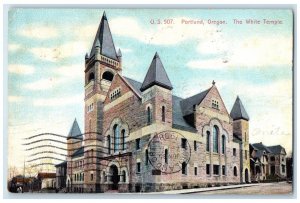 1908 Exterior View White Temple Building Portland Oregon Posted Vintage Postcard